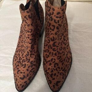 Bar III Brown Leopard Ankle Booties